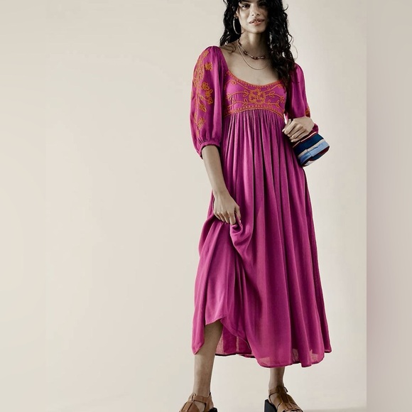 Free People Wedgewood Maxi Dress in Orchid Pavillion Size Medium Z209-34 - Picture 2 of 12